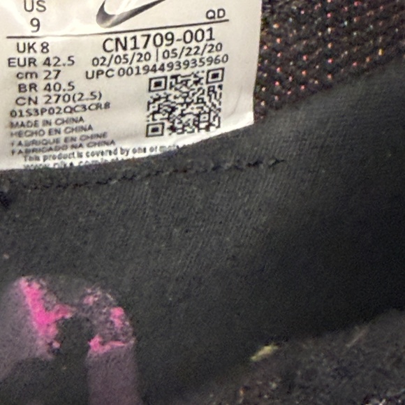 Nike React Presto Flyknit Multi Black Sneakers Size M9.5/W11 - Picture 7 of 11